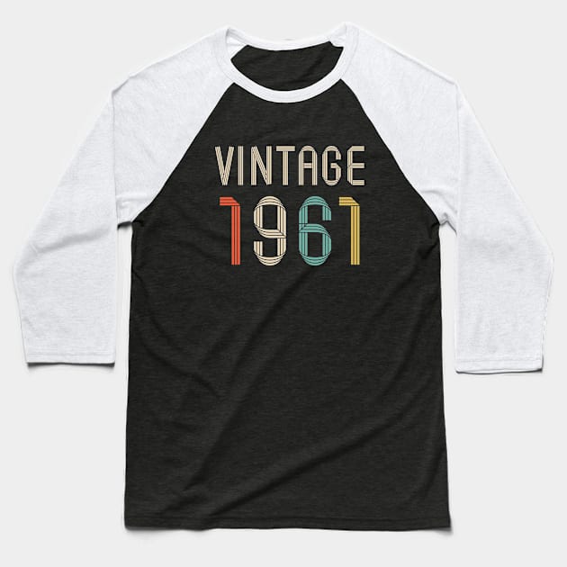 Vintage 1961 61  years old birthday Baseball T-Shirt by hoopoe